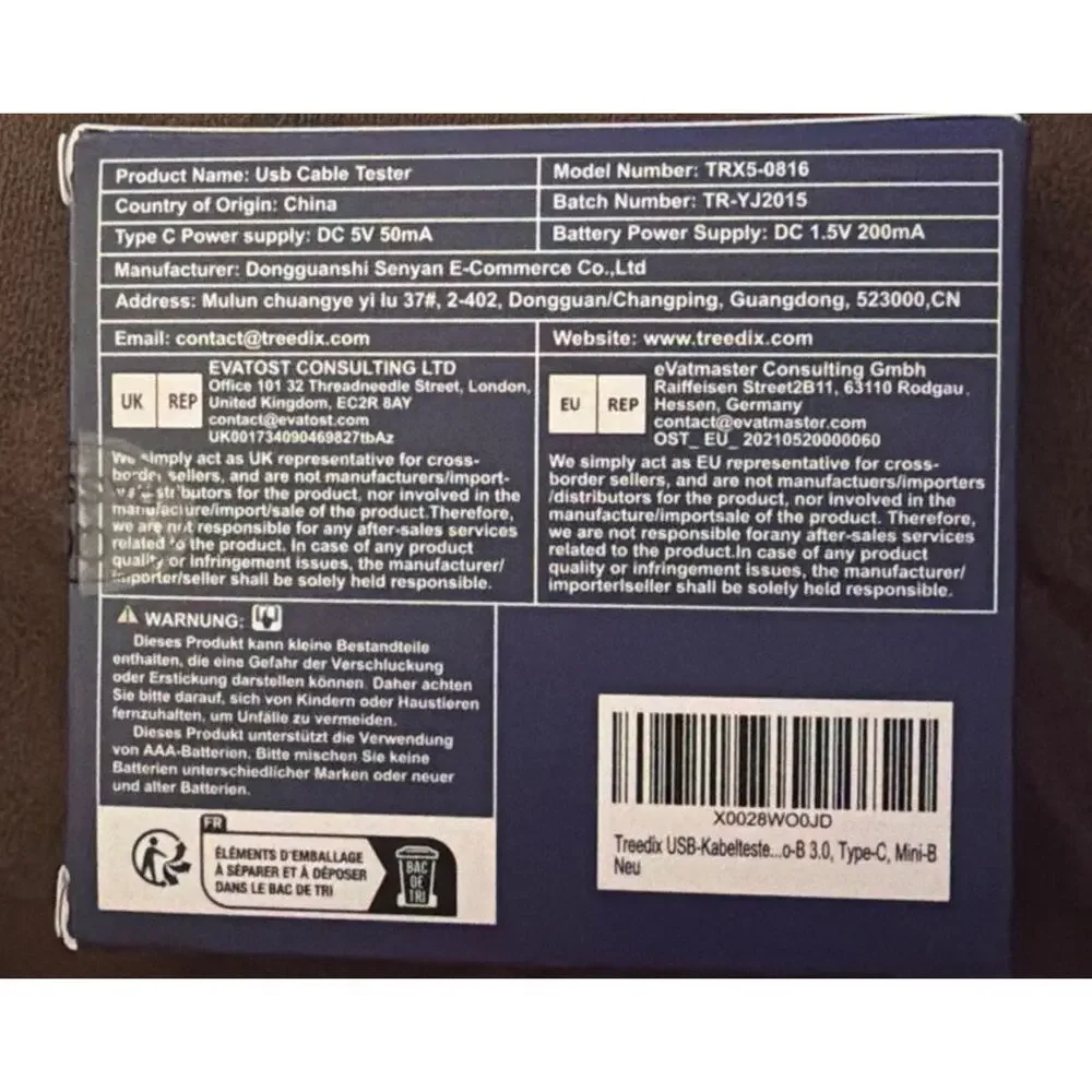 Treedix USB Cable Tester III (Model TRX5-0816) - Brand New in Box